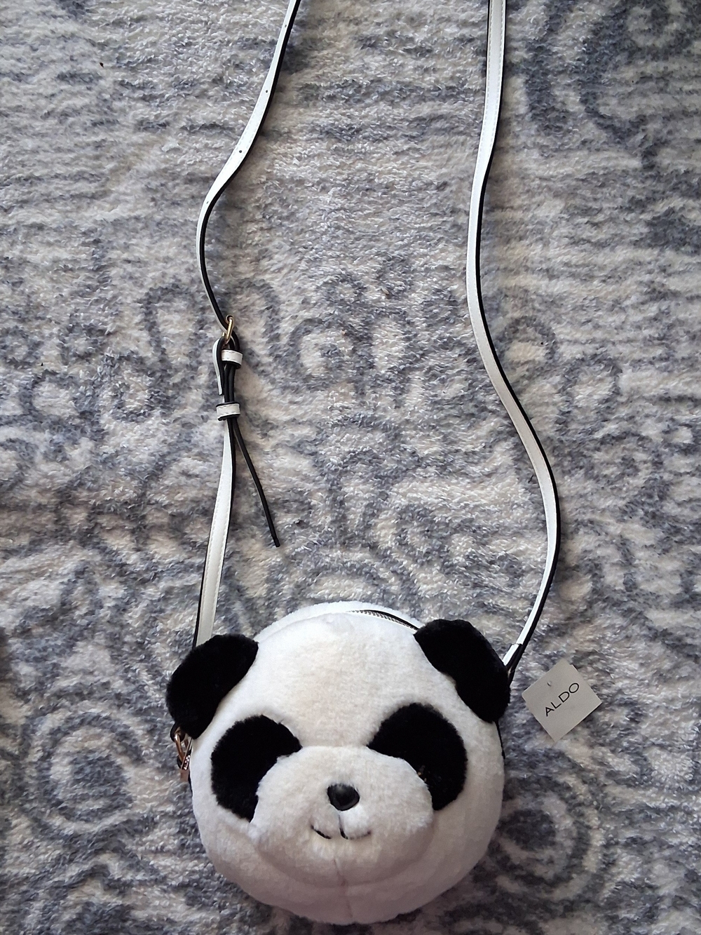 ALDO  Black & White Panda Plush Crossbody Bag